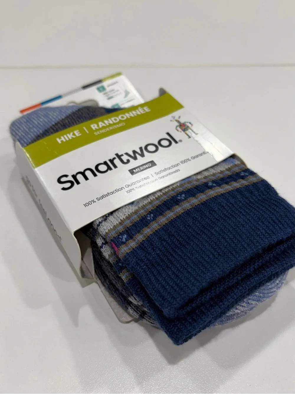 SmartWool Women's Small Zig Zag Valley Light Cushion Hiking Socks Crew Blue NWT